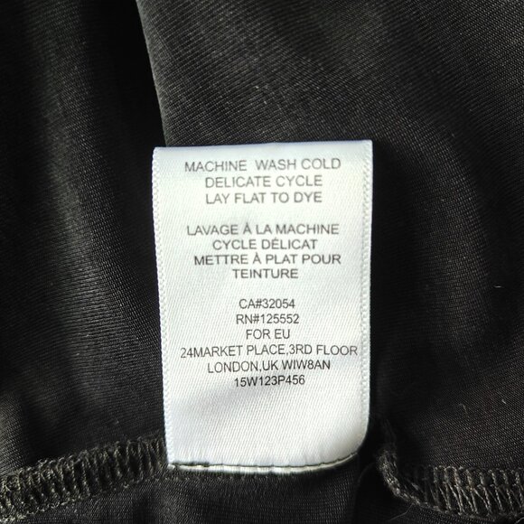 Anthropologie DOLAN Belted Mini Dress Faux Leather Side Belt Black Cupro Size 1X - Picture 6 of 9